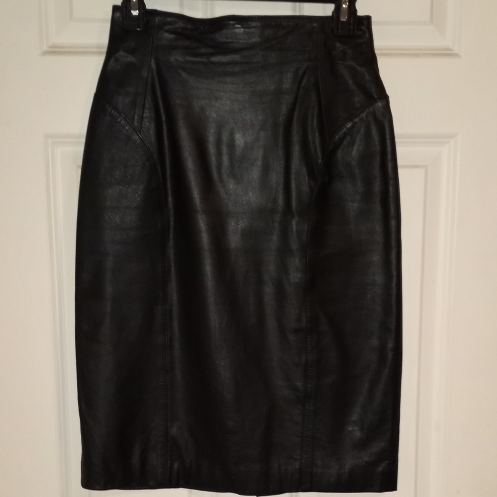 Leather black Skirt